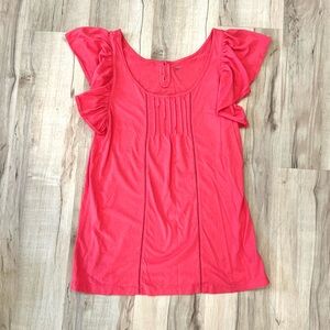 GAP Women's Coral Ruffle Sleeve Blouse - Size Medium